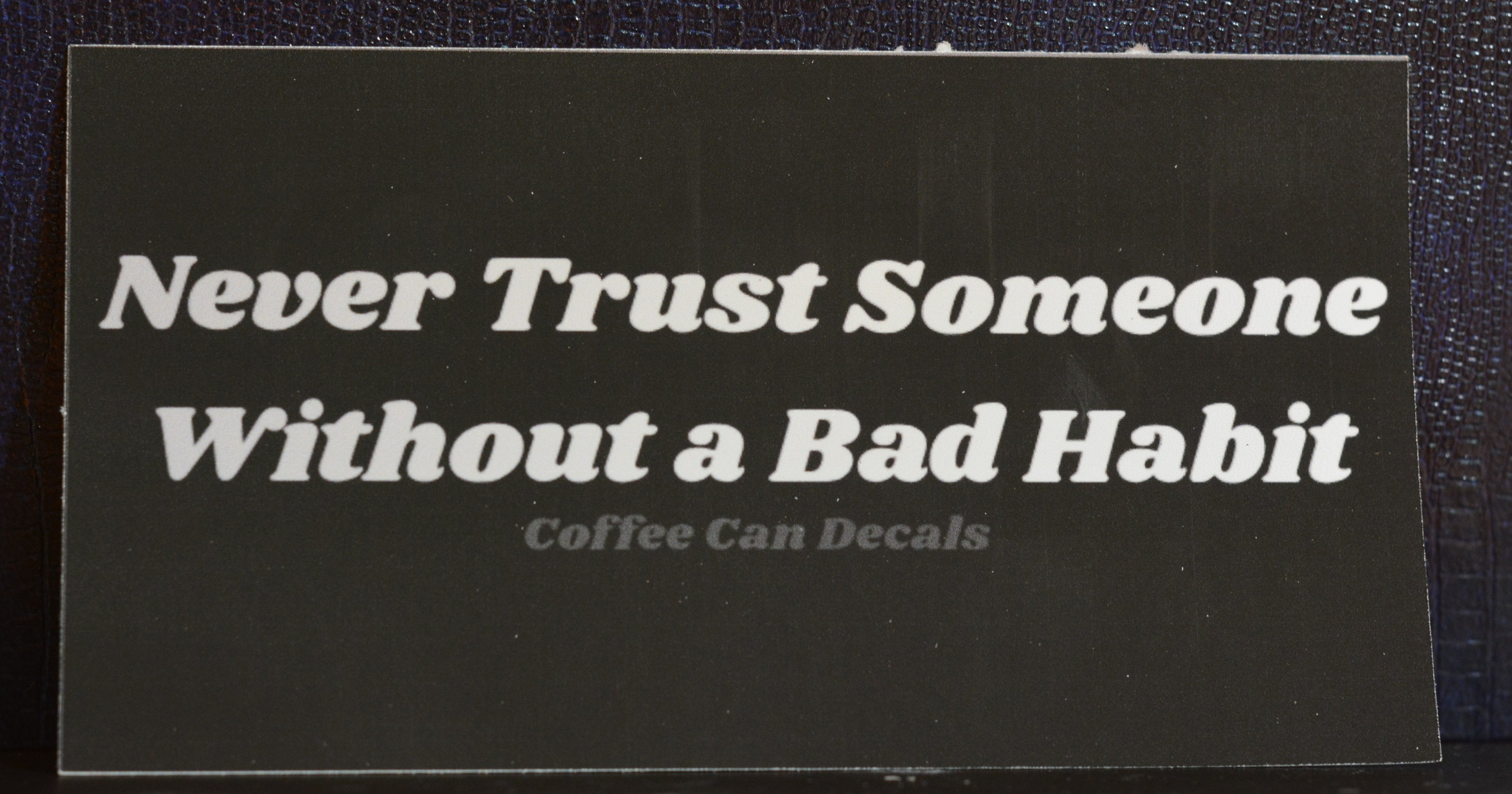 Never Trust Someone Without a Bad Habit