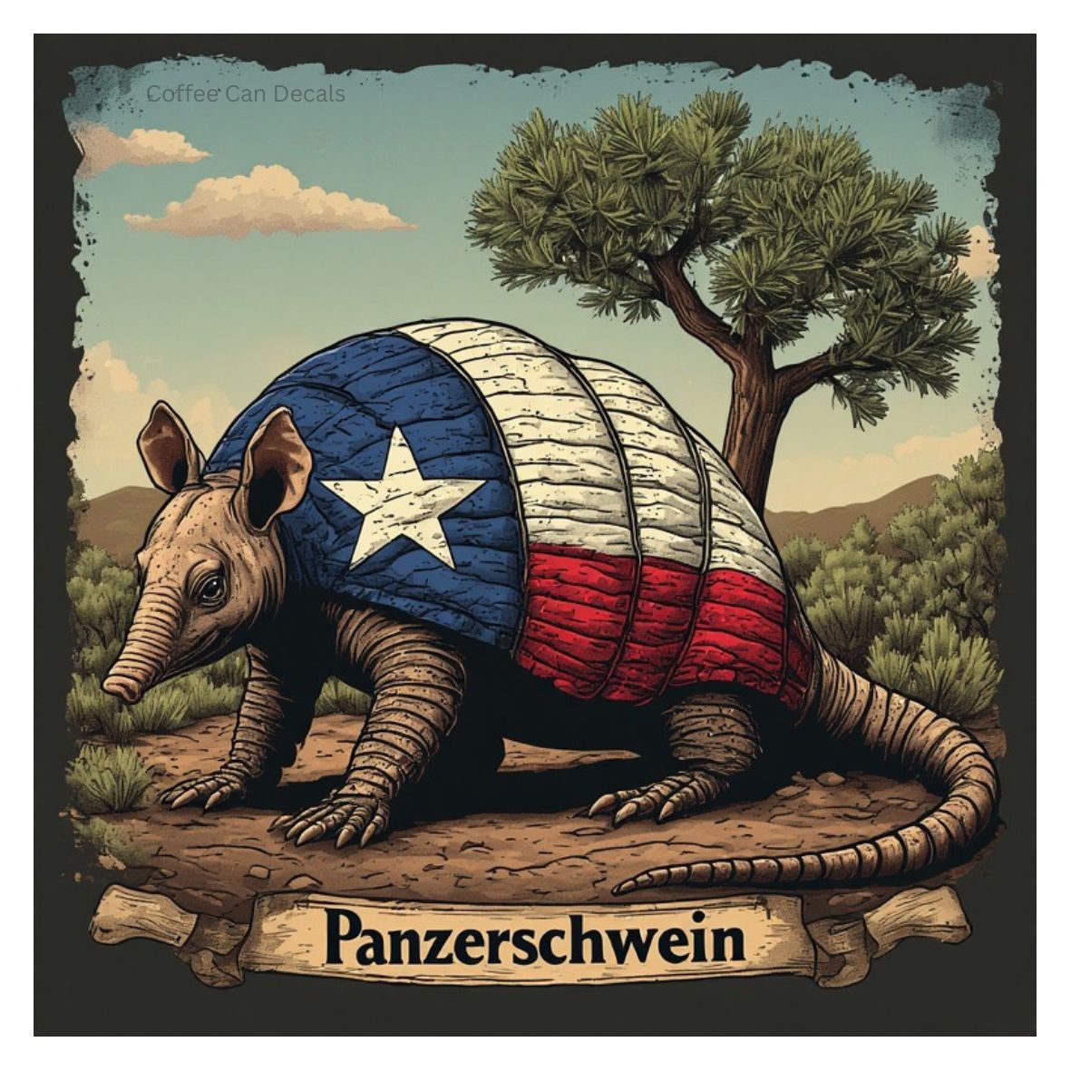 Texas Armadillo Sticker