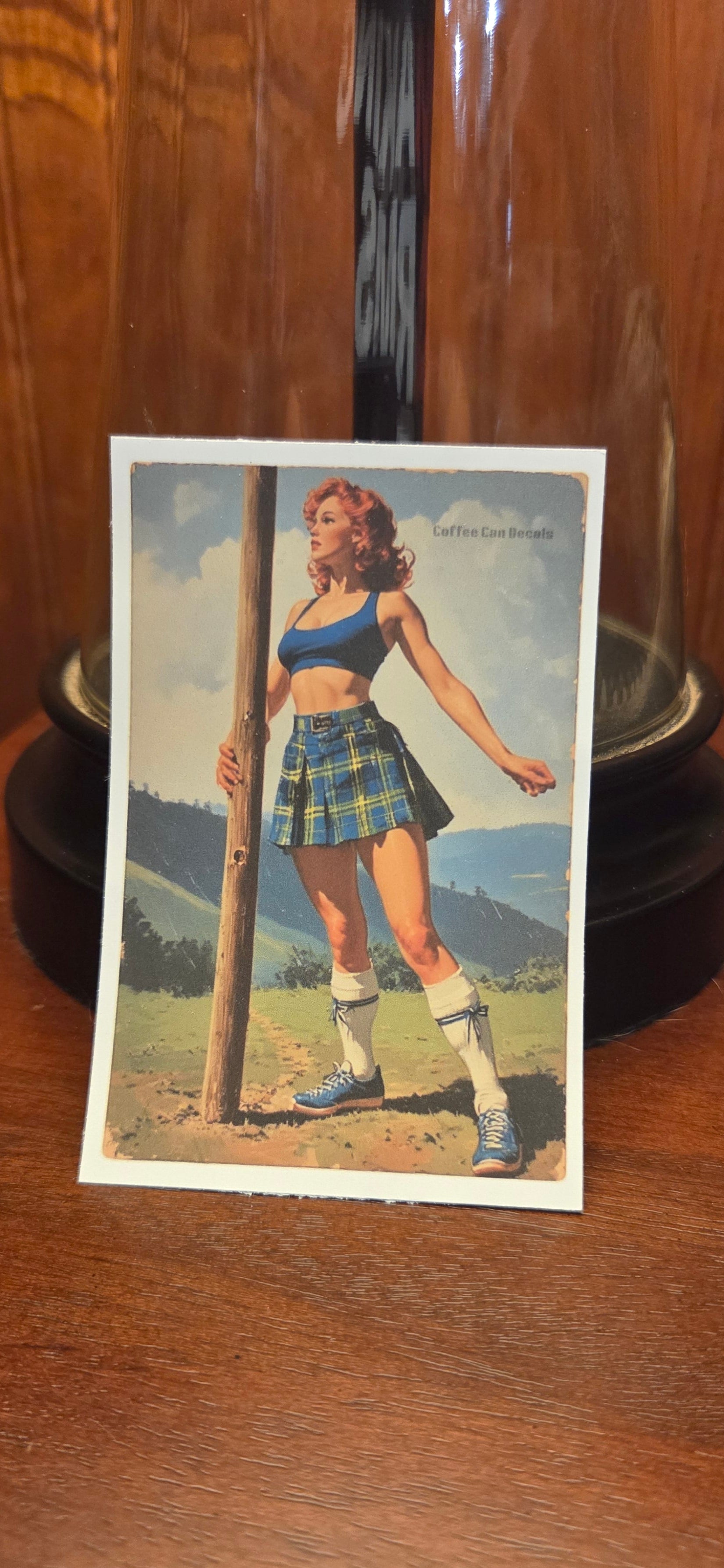 Scottish Highland Games Athlete Pin Up Sticker