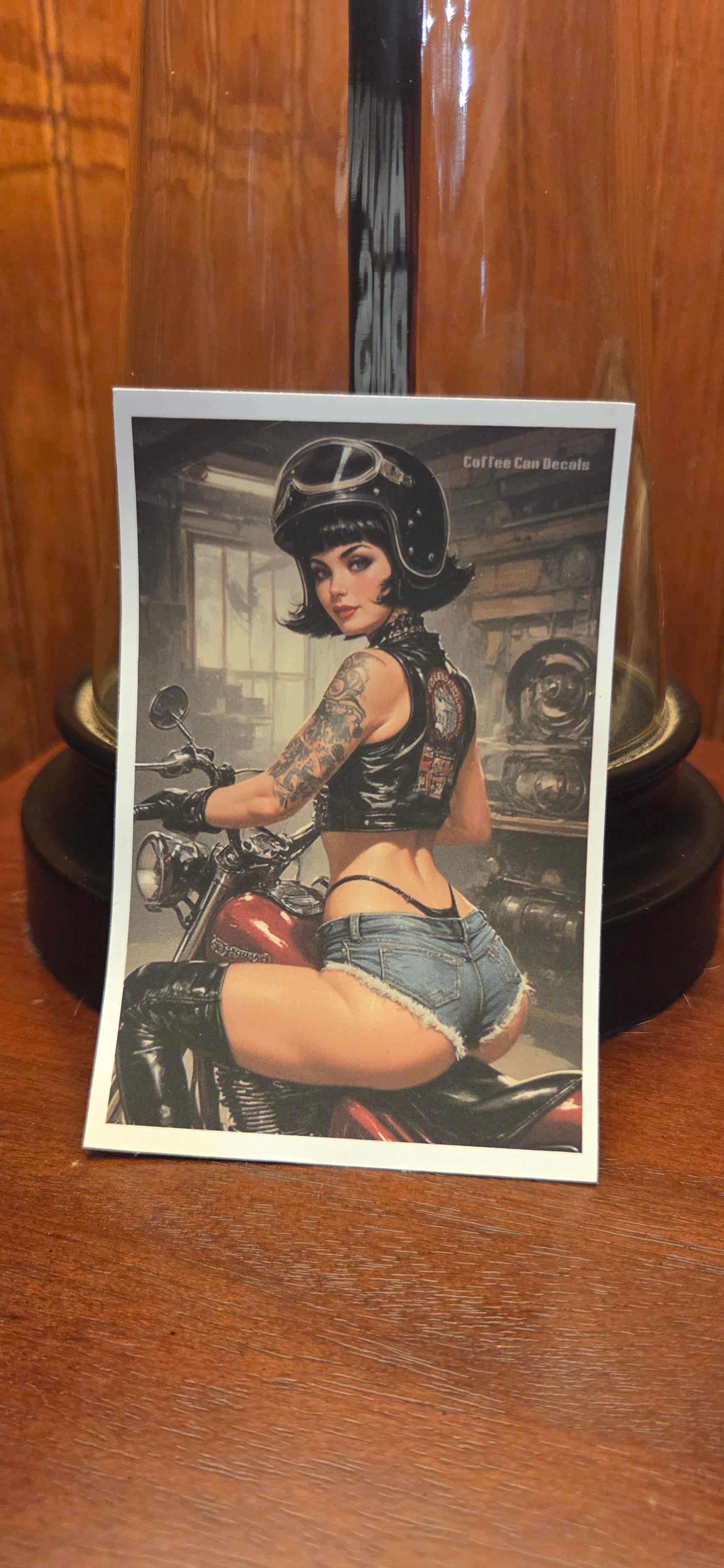 Motorcycle Rider Pin Up