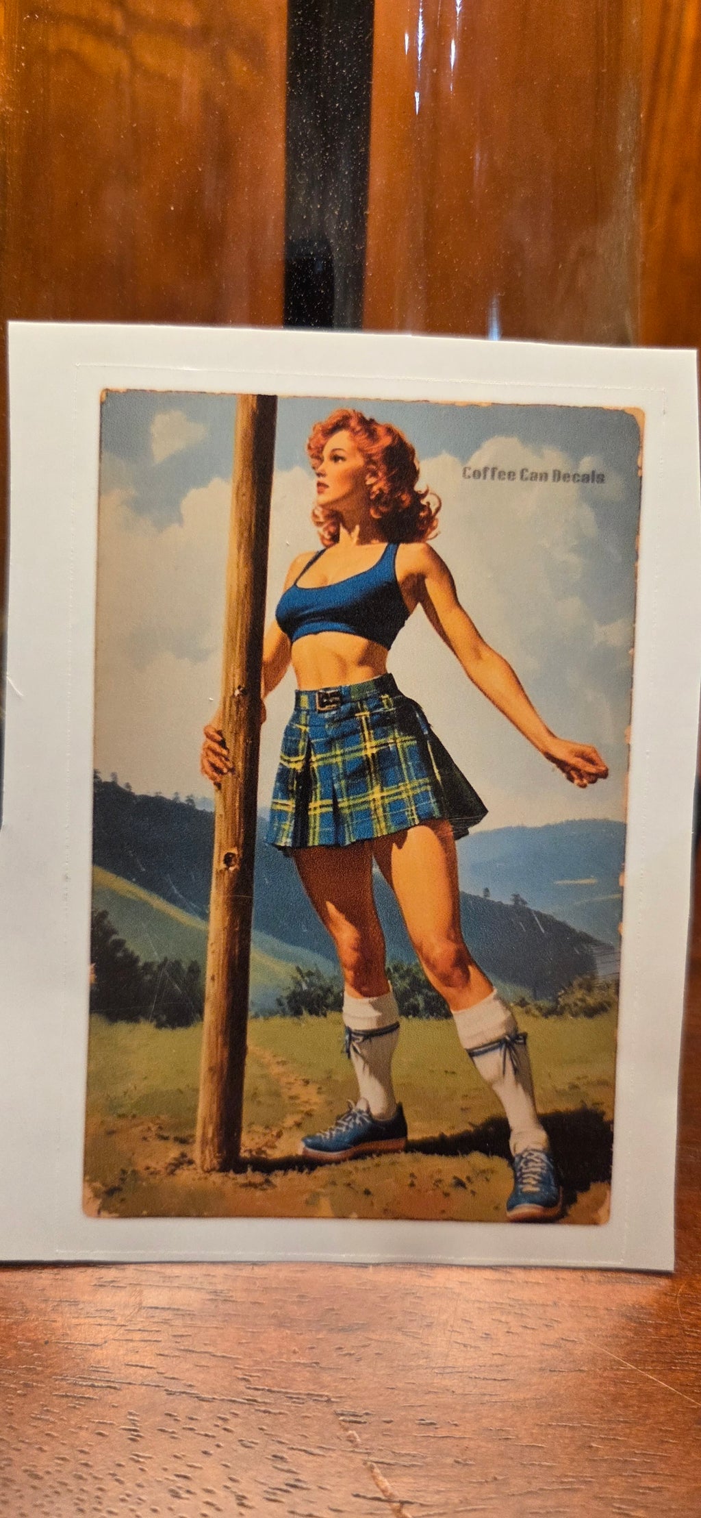 Scottish Highland Games Athlete Pin Up Sticker