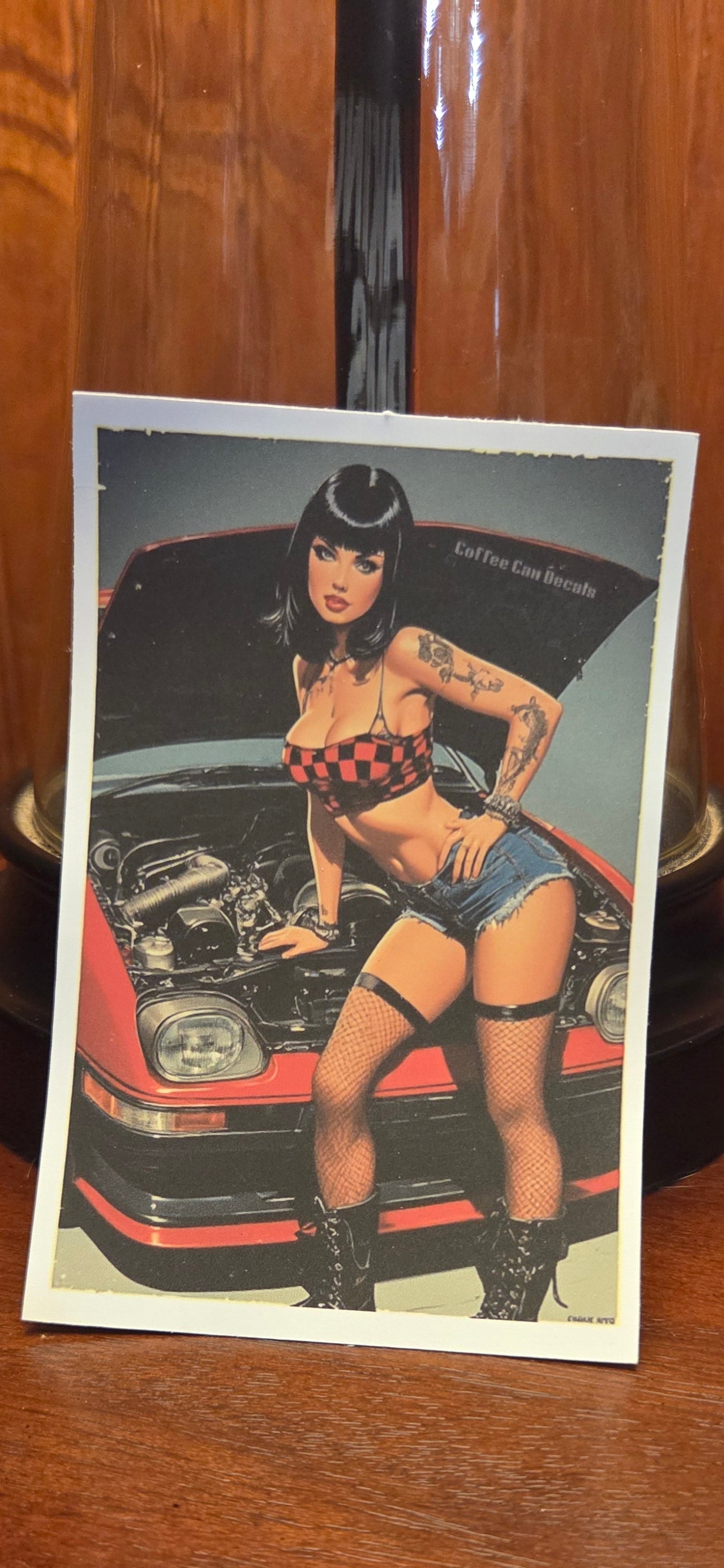 Goth Tuner Car Pin Up Sticker